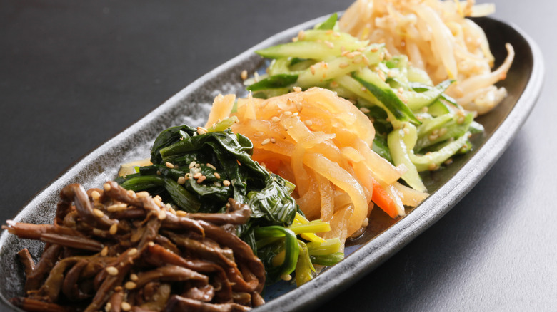 a plate of traditional various types of namul