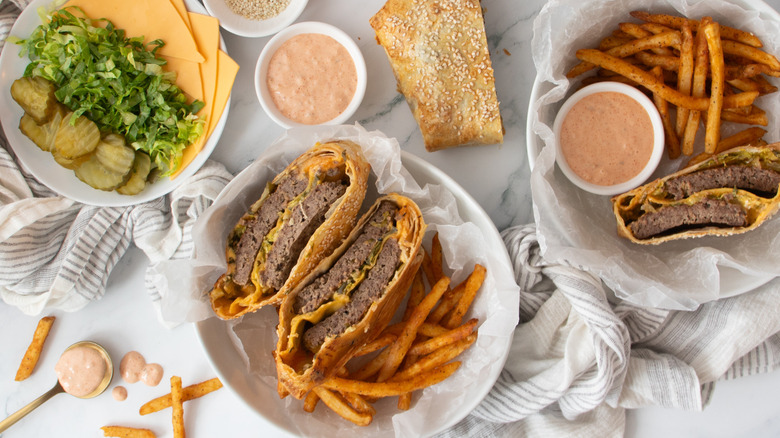 finished smash burger crunch wraps