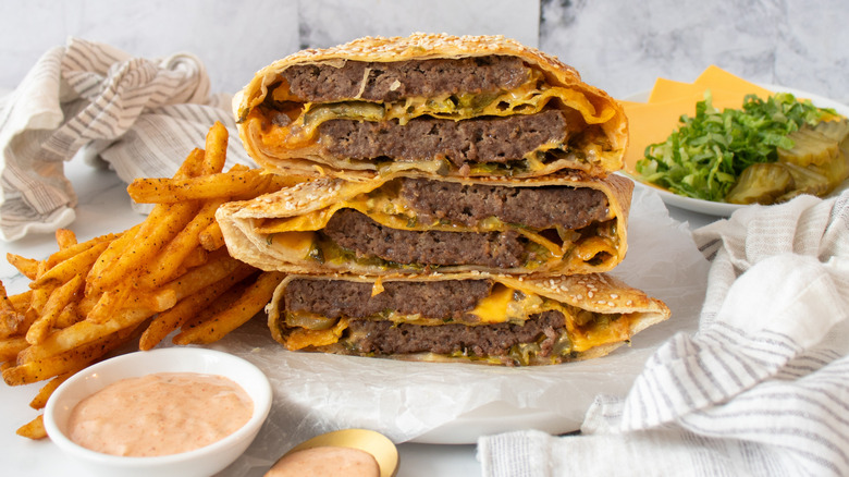 finished smash burger crunch wraps