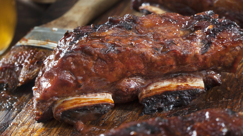 Plated BBQ ribs