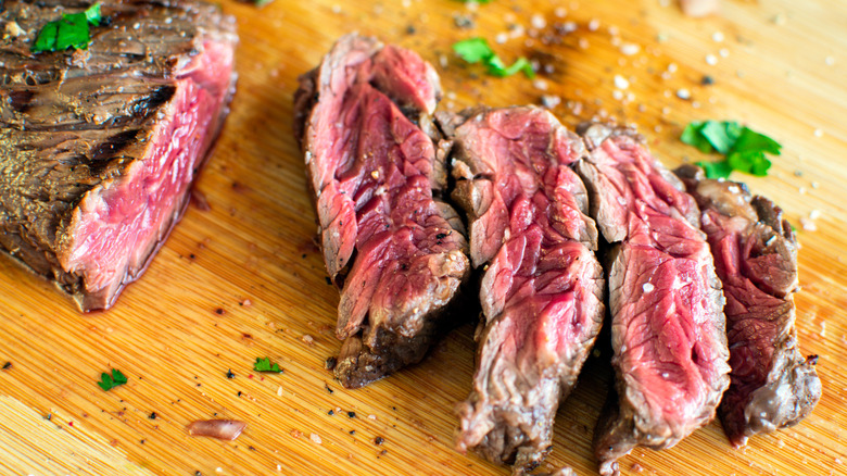 Medium rare hanger steak