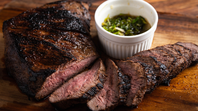 Sliced tri-tip steak