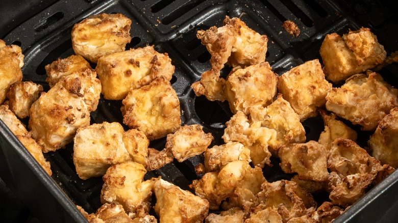 Crispy fried tofu in air fryer