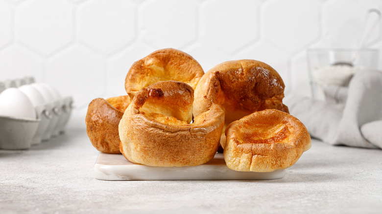 Yorkshire puddings on a kitchen counter