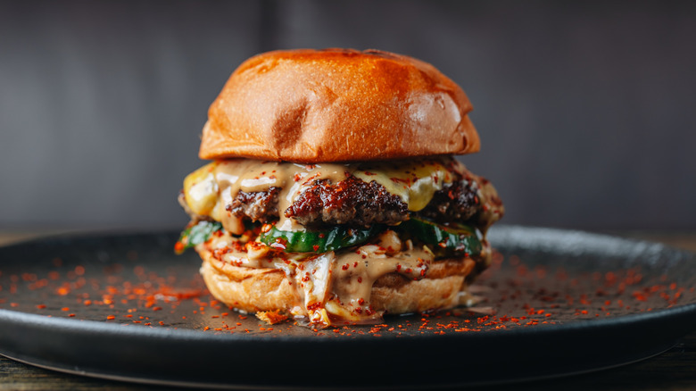 Cheeseburger on a plate