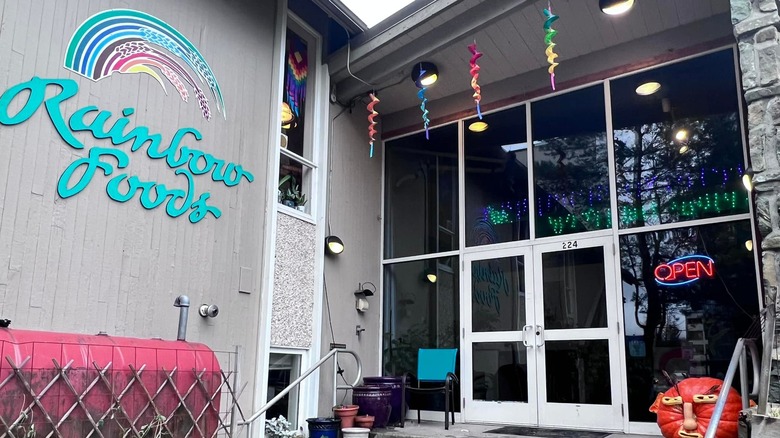 Entrance to Rainbow Foods grocery store in Juneau, Alaska