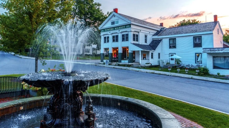 Fountain in front of Powers Market