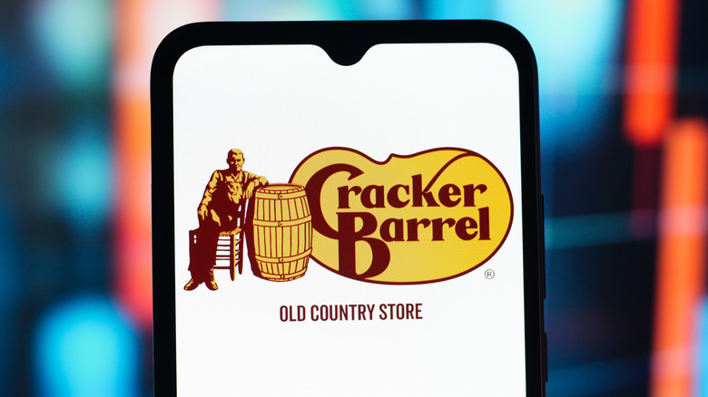 Smart phone showing Cracker Barrel app