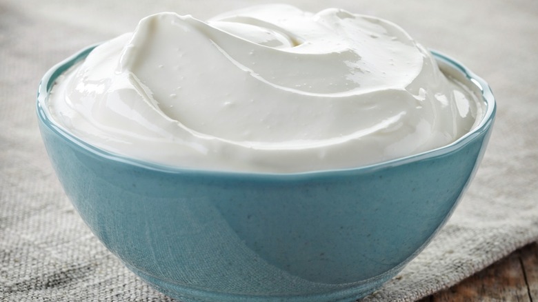 Bowl of sour cream