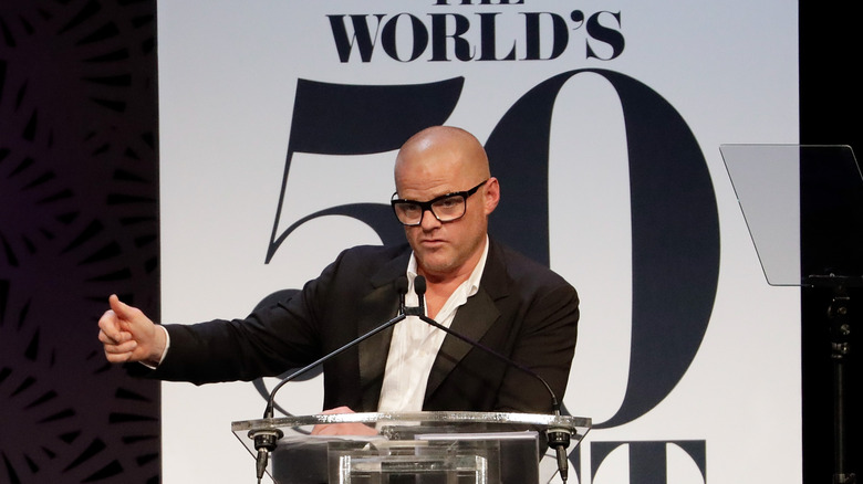 Heston Blumenthal speaking at World's 50th Best Restaurants awards