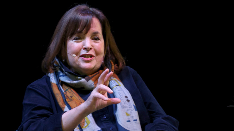 Close up of Ina Garten speaking at an event