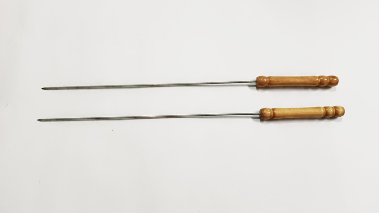 two skewers on counter