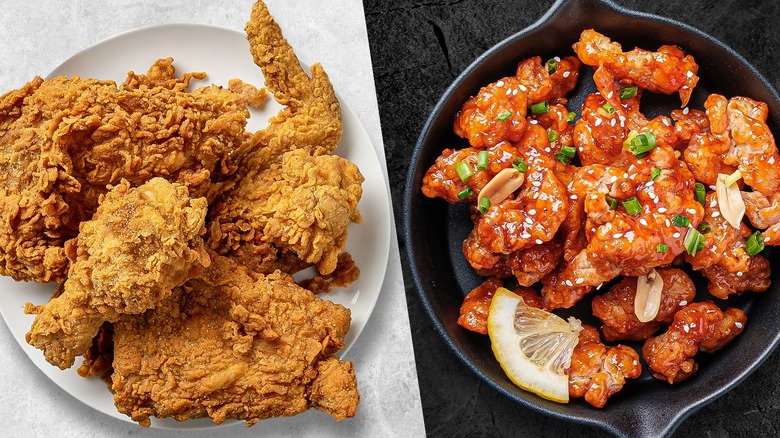 two fried chicken styles contrasted