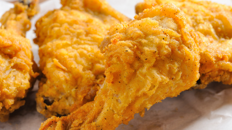 Golden brown fresh fried chicken