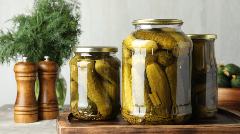 pickles in jars