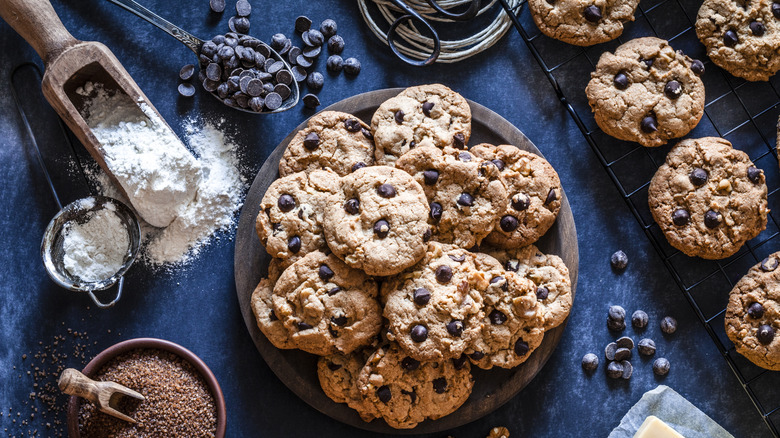 Cookies surrounded by ingredients