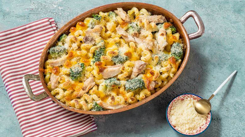 Broccoli pasta casserole with Parmesan