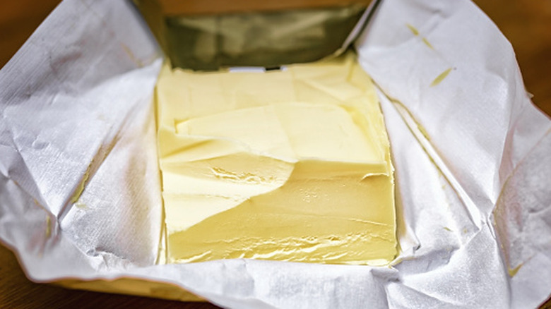 A slab of Irish butter in a wrapper