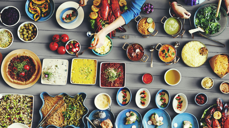 Table with variety of food