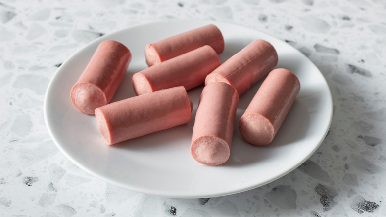 vienna sausages one a plate