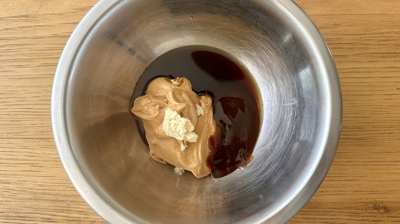peanut sauce ingredients in bowl
