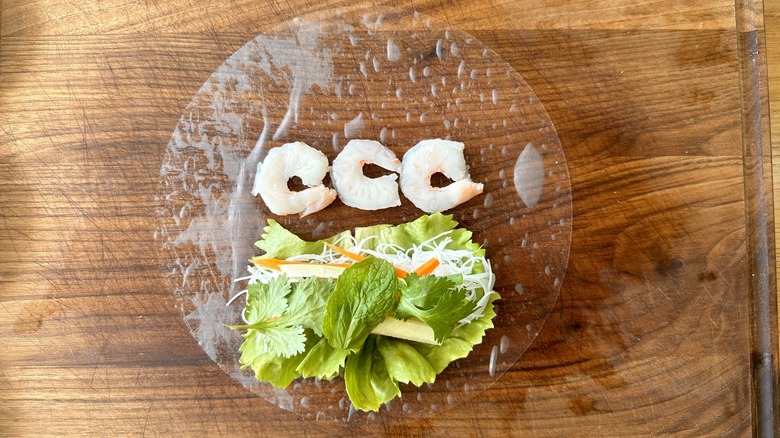 shrimp vegetables rice paper wrapper