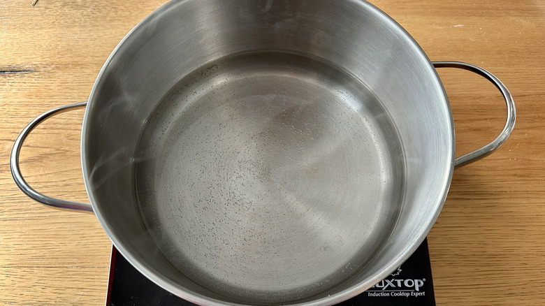 heating water in pot