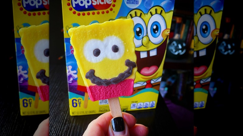 SpongeBob ice cream popsicle with packaging