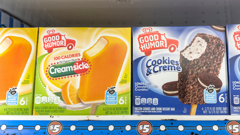 Creamsicle ice cream box on store shelves