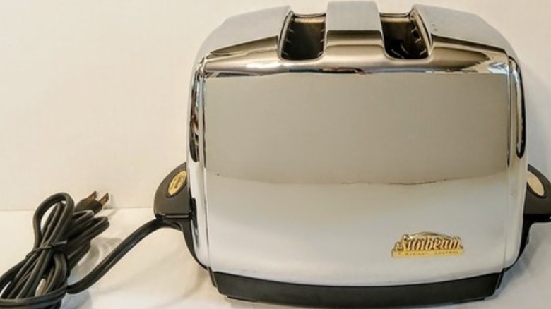 A chrome Sunbeam radiant control toaster from the 1950s for sale on eBay.