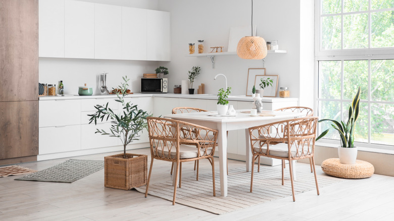 Modern kitchen with natural materials