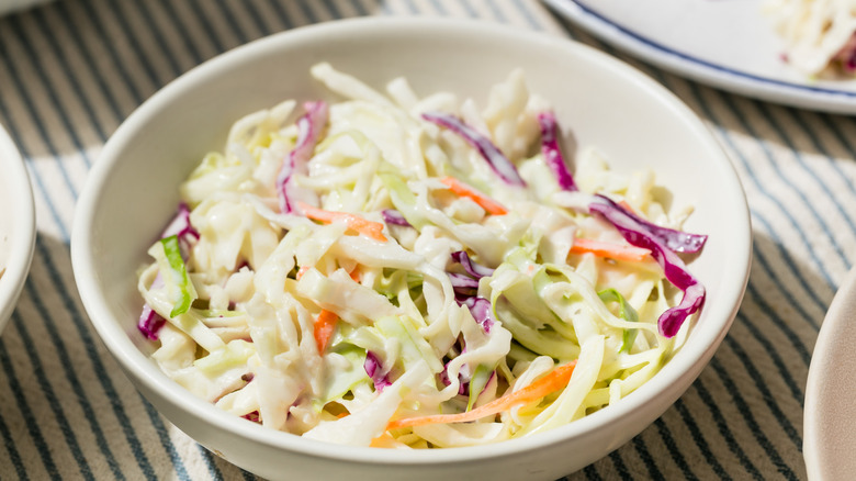 bowl of homemade coleslaw