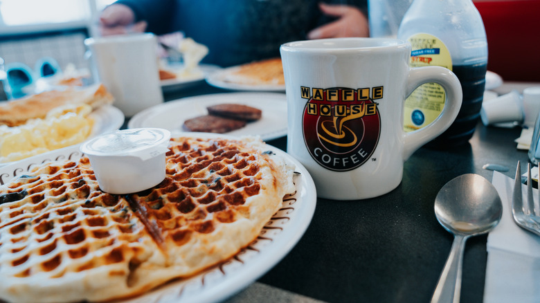 Waffle and coffee