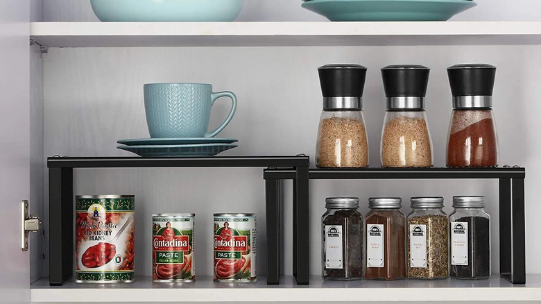 Walmart shelves organizing a cabinet