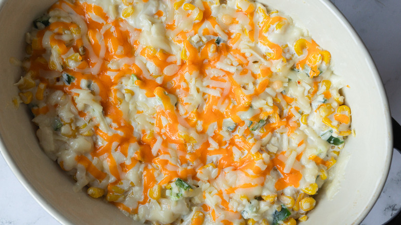Melted cheese on dip