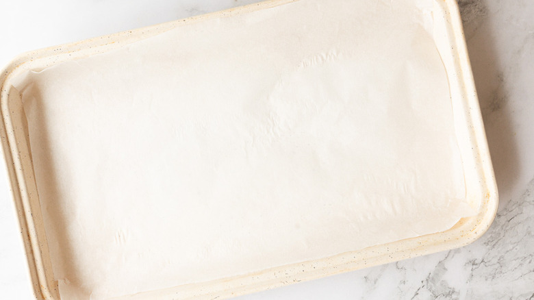 Baking sheet with parchment
