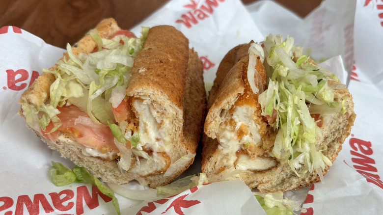 chicken tender hoagie with Wawa wrapper
