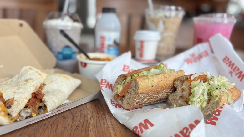 Wawa orders spread on a table