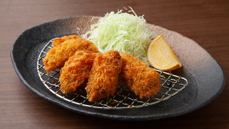 fried oysters on a plate