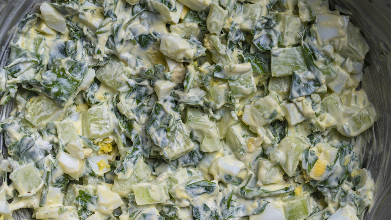 Egg salad with ramps