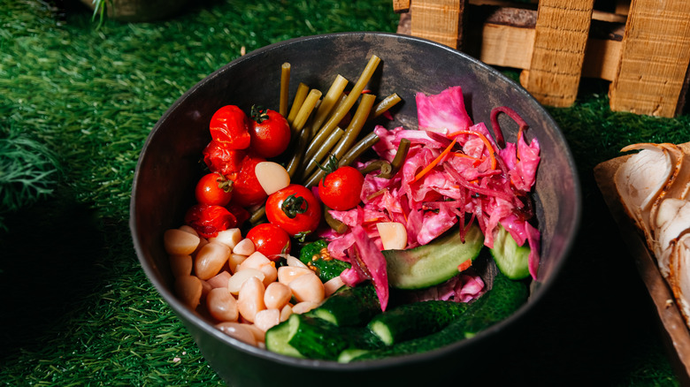 Bowl of lacto-fermented veggies