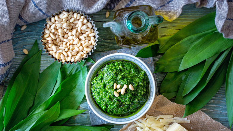 Ramp pesto with pine nuts