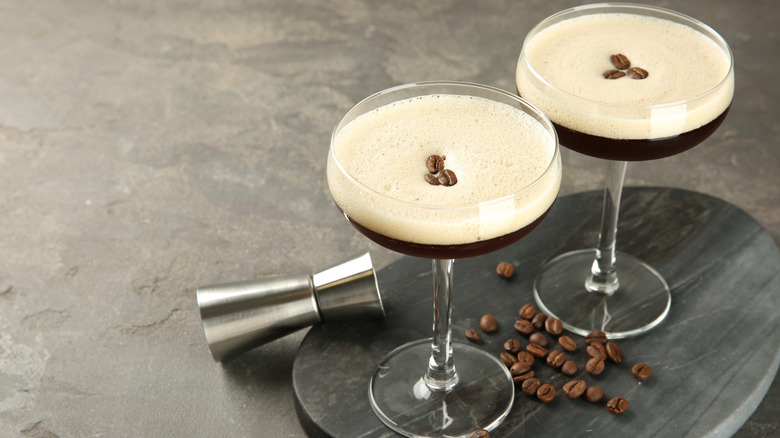Espresso martinis on a table