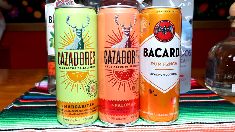 Canned cocktails in a bar