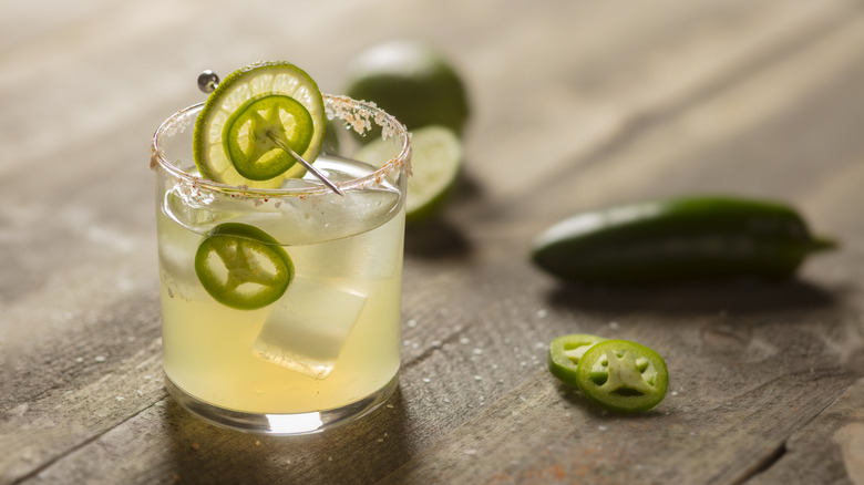 Spicy margarita on a table