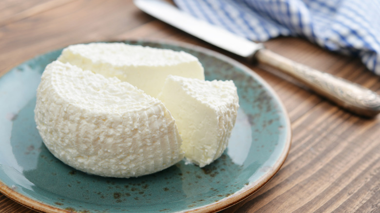 fresh ricotta on a plate