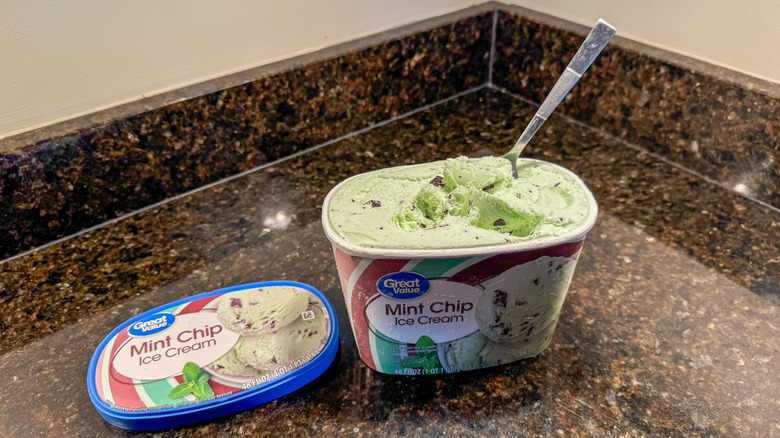 Mint chip ice cream quart