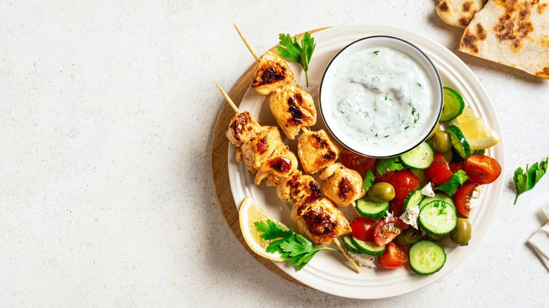 Grilled chicken skewers