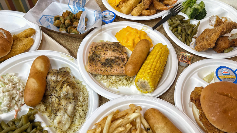 A variety of Captain D's meals on table