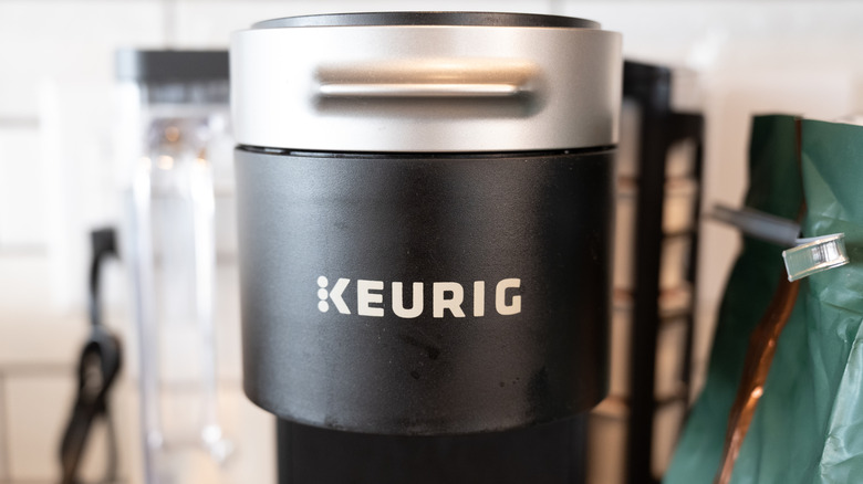Keurig coffee maker close up.